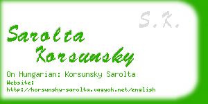 sarolta korsunsky business card